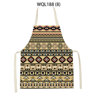 Kuhinjska pregača s retro geometrijskim printom za žene, muškarce, boemske lanene pregače za pečenje, odrasla djeca, kuharska pregača, alati za čišćenje Tablier