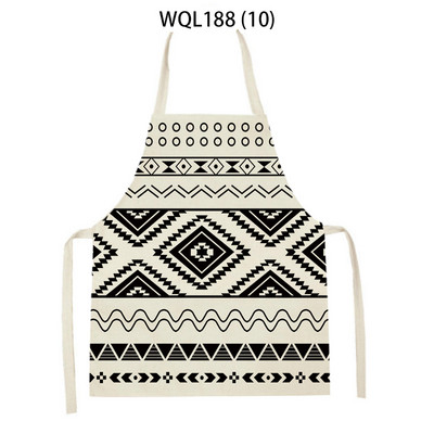 Kuhinjska pregača s retro geometrijskim printom za žene, muškarce, boemske lanene pregače za pečenje, odrasla djeca, kuharska pregača, alati za čišćenje Tablier
