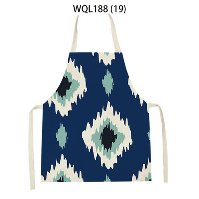 Kuhinjska pregača s retro geometrijskim printom za žene, muškarce, boemske lanene pregače za pečenje, odrasla djeca, kuharska pregača, alati za čišćenje Tablier