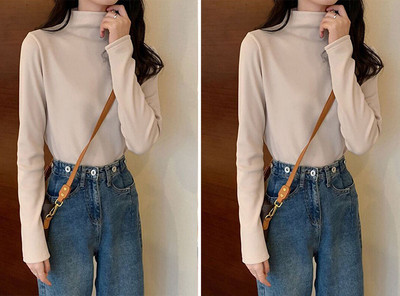 Γυναικεία διάφανη μπλούζα με ψηλό γιακά