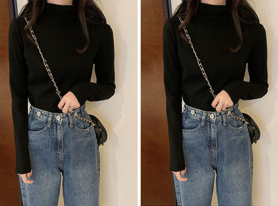 Γυναικεία διάφανη μπλούζα με ψηλό γιακά