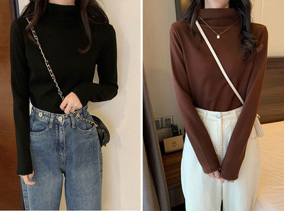 Γυναικεία διάφανη μπλούζα με ψηλό γιακά