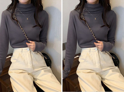 Γυναικεία διάφανη μπλούζα με ψηλό γιακά