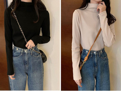 Γυναικεία διάφανη μπλούζα με ψηλό γιακά