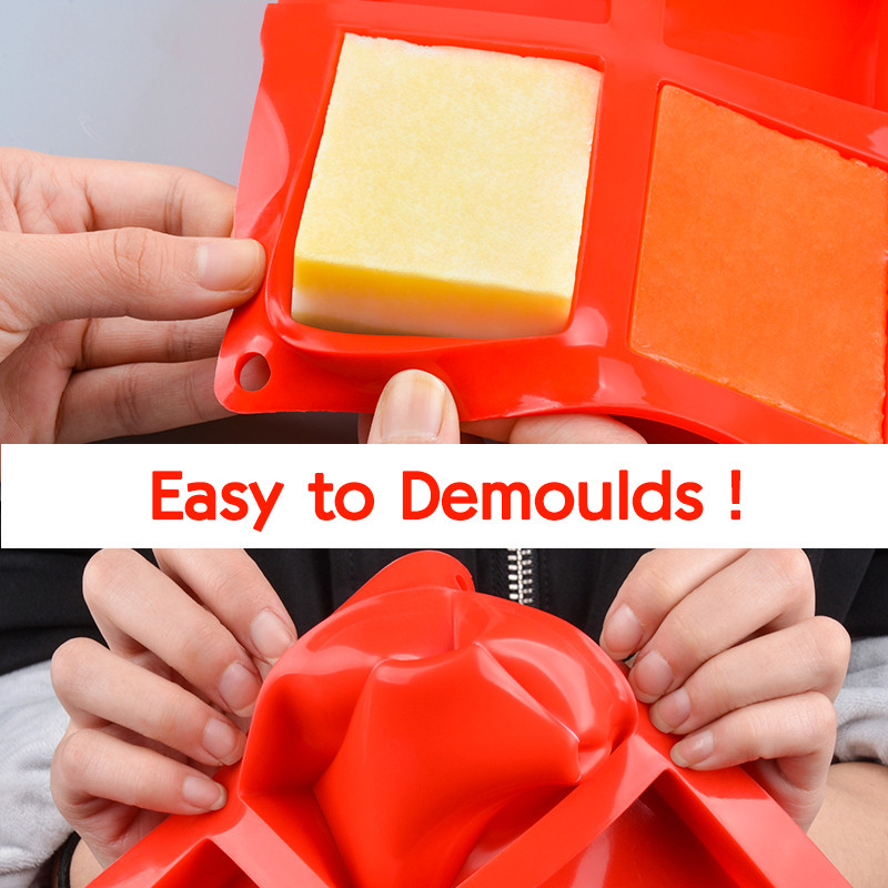 Καλούπι σιλικόνης 6 κοιλότητας για την κατασκευή σαπουνιών 3D απλό καλούπι σαπουνιού Ορθογώνιο DIY Χειροποίητο καλούπι φόρμας σαπουνιού