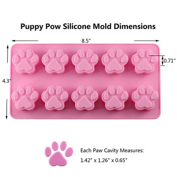 Puppy ​Dog Paw Bone καλούπια σιλικόνης Σοκολατένια καραμέλα Jelly Ice Cube Dog Treats Μούχλα σαπουνιού Καλούπι DIY Εργαλεία διακόσμησης κέικ ψησίματος