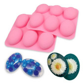 6 õõnsust Multifunktsionaalne ovaalne seebivorm seebi valmistamiseks Silikoonist seebivorm Kooki küpsetusvormid DIY seebi valmistamise tarvikud