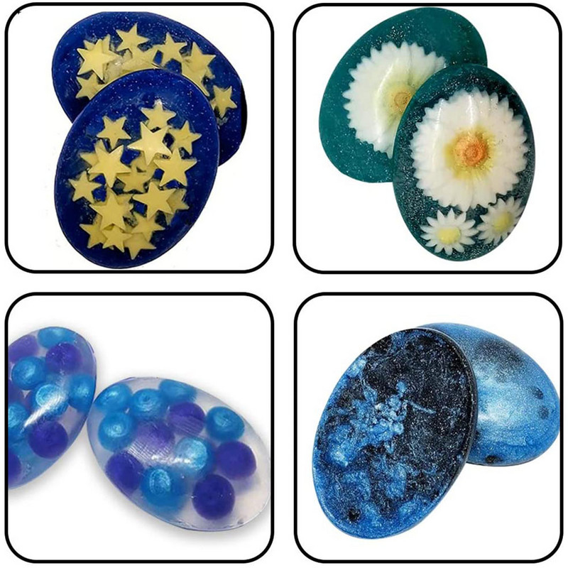 6 õõnsust Multifunktsionaalne ovaalne seebivorm seebi valmistamiseks Silikoonist seebivorm Kooki küpsetusvormid DIY seebi valmistamise tarvikud