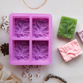 4 õõnsusega lillekujuline silikoon DIY käsitsi valmistatud seep, küünal, koogivormi tarvikud käsitöö käsitöö käsitsi valmistatud seebivorm