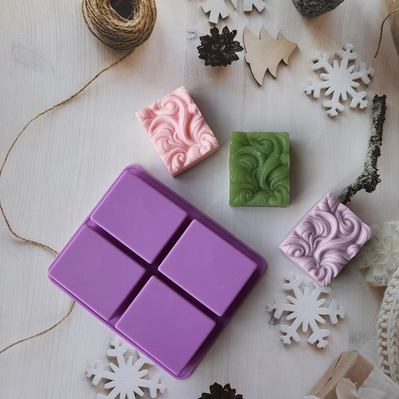 4 õõnsusega lillekujuline silikoon DIY käsitsi valmistatud seep, küünal, koogivormi tarvikud käsitöö käsitöö käsitsi valmistatud seebivorm