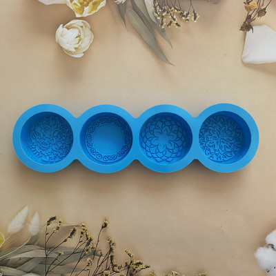 3D käsitsi valmistatud silikoonseebivormid 4 lilletüüpi kangid vormide valmistamise tööriistad käsitsi valmistatud ümmarguse kujuga seebid vaiguga käsitöö