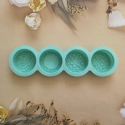 3D käsitsi valmistatud silikoonseebivormid 4 lilletüüpi kangid vormide valmistamise tööriistad käsitsi valmistatud ümmarguse kujuga seebid vaiguga käsitöö