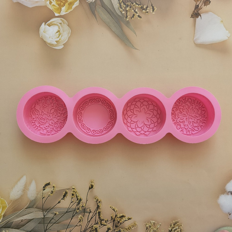 3D käsitsi valmistatud silikoonseebivormid 4 lilletüüpi kangid vormide valmistamise tööriistad käsitsi valmistatud ümmarguse kujuga seebid vaiguga käsitöö