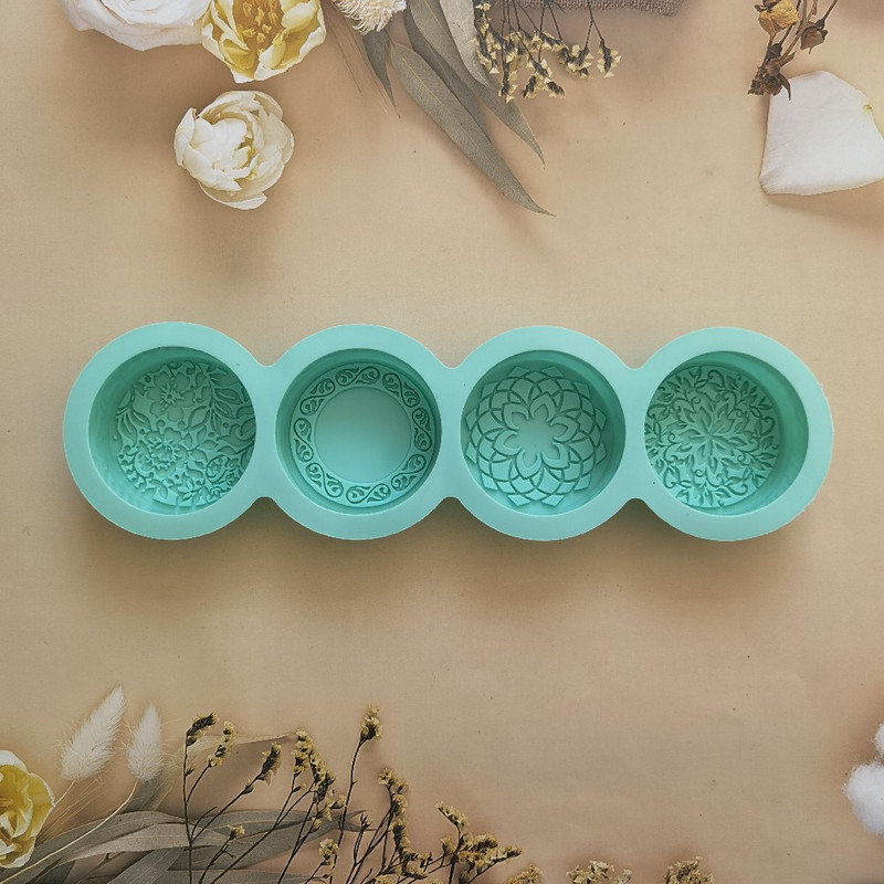 3D käsitsi valmistatud silikoonseebivormid 4 lilletüüpi kangid vormide valmistamise tööriistad käsitsi valmistatud ümmarguse kujuga seebid vaiguga käsitöö