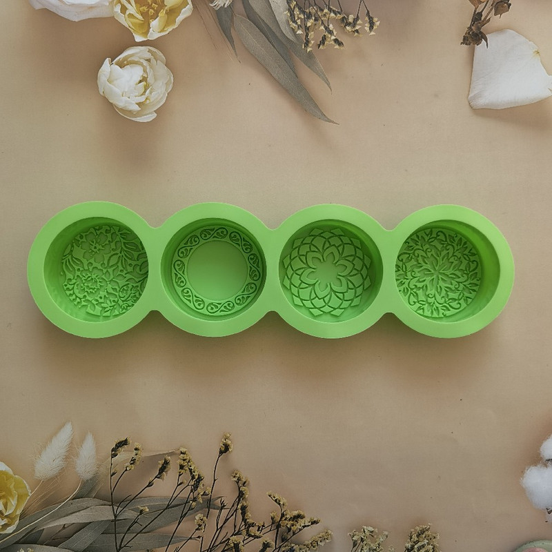 3D käsitsi valmistatud silikoonseebivormid 4 lilletüüpi kangid vormide valmistamise tööriistad käsitsi valmistatud ümmarguse kujuga seebid vaiguga käsitöö