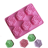 Käsitsi valmistatud seebi silikoonvorm 6-osaline mesilase kujuga silikoonvorm Käsitsi valmistatud seebivorm Kodune kärgstruktuuriga DIY koogivormi seebivormid