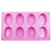 1 buc. Forme ovale din silicon cu 8 cavități Forme 3D de săpun lucrate manual Forme de silicon pentru săpun Unelte pentru decorarea torturilor Forme de săpun non-toxice din silicon