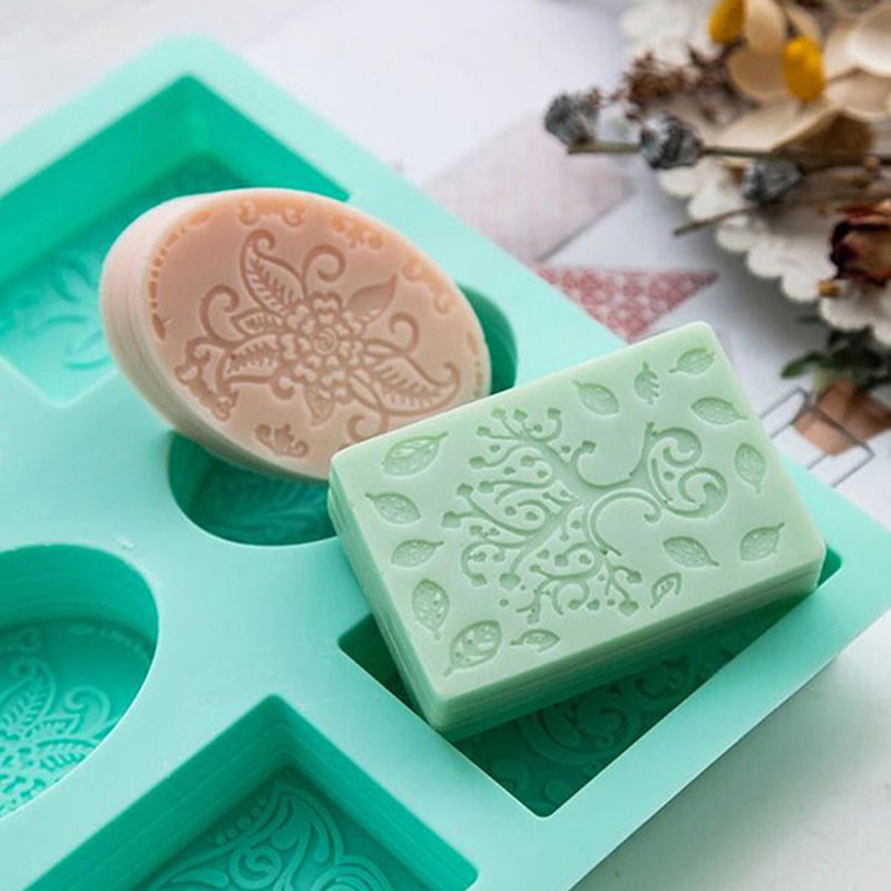 6 ertmių stačiakampio formos ovali silikoninė muilo forma Rankų darbo muilo gaminimo rankdarbiams pasidaryk pats kvapus muilas silikoninė forma