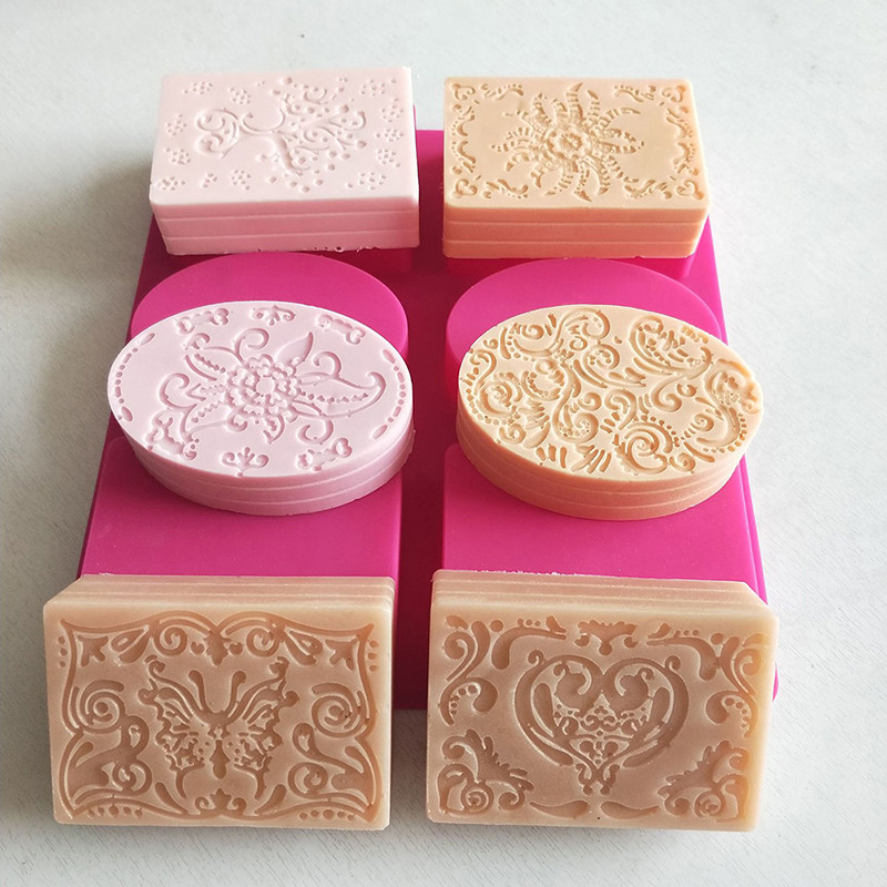 6 ertmių stačiakampio formos ovali silikoninė muilo forma Rankų darbo muilo gaminimo rankdarbiams pasidaryk pats kvapus muilas silikoninė forma