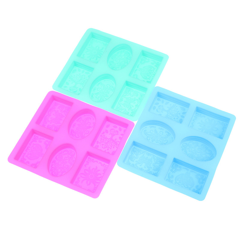 6 ertmių stačiakampio formos ovali silikoninė muilo forma Rankų darbo muilo gaminimo rankdarbiams pasidaryk pats kvapus muilas silikoninė forma