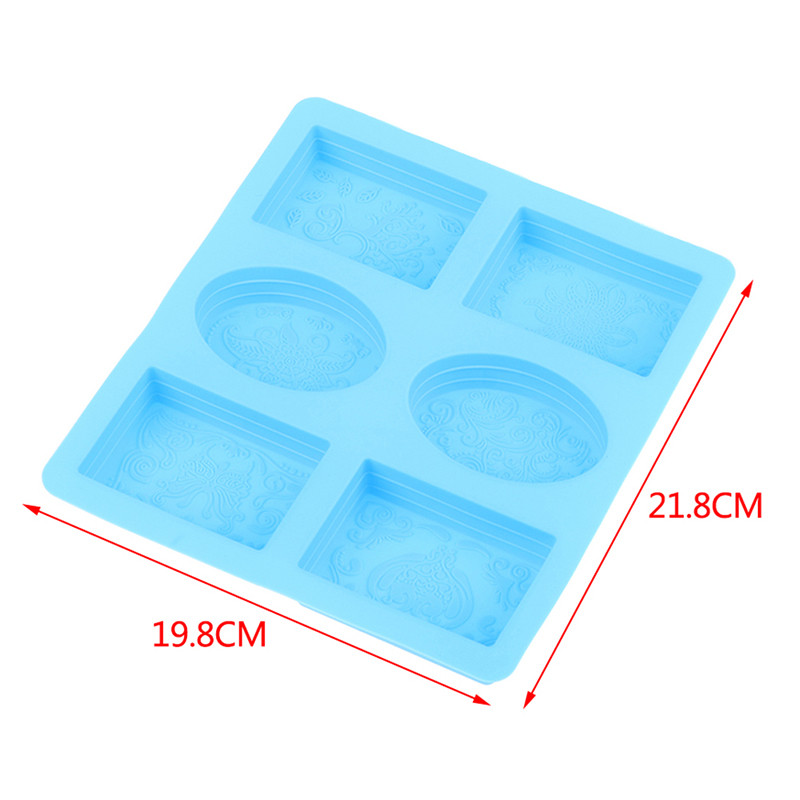 6 ertmių stačiakampio formos ovali silikoninė muilo forma Rankų darbo muilo gaminimo rankdarbiams pasidaryk pats kvapus muilas silikoninė forma