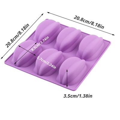 Νέο ορθογώνιο καλούπι σαπουνιού 6 κοιλοτήτων από σιλικόνη Craft DIY Κατασκευή σπιτικού καλουπιού για κέικ 3D Εργαλεία ψησίματος φόρμας φόρμας απλού σαπουνιού