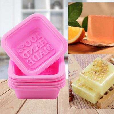 Νέο ορθογώνιο καλούπι σαπουνιού 6 κοιλοτήτων από σιλικόνη Craft DIY Κατασκευή σπιτικού καλουπιού για κέικ 3D Εργαλεία ψησίματος φόρμας φόρμας απλού σαπουνιού