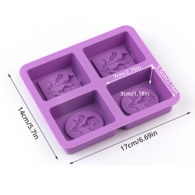 Νέο ορθογώνιο καλούπι σαπουνιού 6 κοιλοτήτων από σιλικόνη Craft DIY Κατασκευή σπιτικού καλουπιού για κέικ 3D Εργαλεία ψησίματος φόρμας φόρμας απλού σαπουνιού