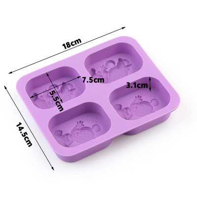 Νέο ορθογώνιο καλούπι σαπουνιού 6 κοιλοτήτων από σιλικόνη Craft DIY Κατασκευή σπιτικού καλουπιού για κέικ 3D Εργαλεία ψησίματος φόρμας φόρμας απλού σαπουνιού