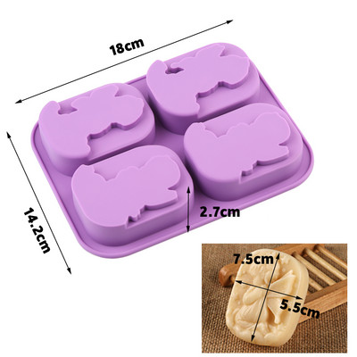 Νέο ορθογώνιο καλούπι σαπουνιού 6 κοιλοτήτων από σιλικόνη Craft DIY Κατασκευή σπιτικού καλουπιού για κέικ 3D Εργαλεία ψησίματος φόρμας φόρμας απλού σαπουνιού