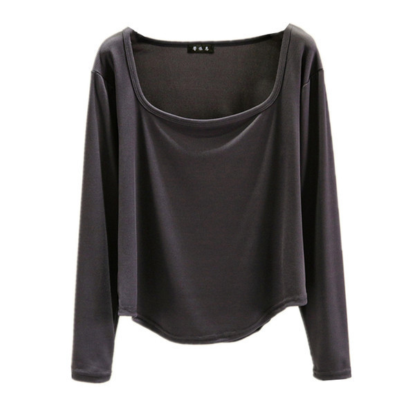 Bluză casual de damă cu mâneci lungi și decolteu pătrat