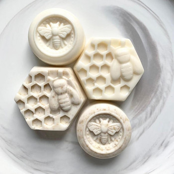 6 Τρύπες Στρογγυλές Μέλισσες Μοτίβο Σιλικόνης Καλούπια Σαπουνιού DIY Αρωματικά Σαπούνια Αρωματικά κερί Μους σοκολάτας Φτιάχνοντας Χειροποίητη Σαπουνάδα
