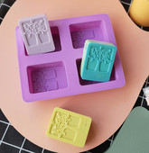 4 κοιλότητες Rectangle Life Tree Καλούπι σιλικόνης για σαπούνι DIY Craft Art Καλούπι κέικ Χειροποίητα καλούπια σιλικόνης για εργαλεία ψησίματος κεριών σαπουνιού