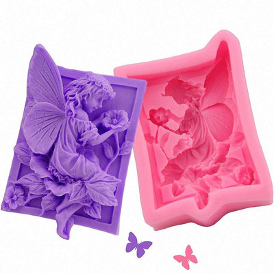 Приказен ангел цвете 3D силиконови форми от глина от смола Направи си сам ръчно изработена форма за сапун силикагелна форма Най-новият дизайн