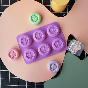 6 силиконови форми за сапун за пчелен сапун кръгли ръчно изработени силиконови форми за сапун цветя и пчелна пита Направи си сам инструмент за печене на торта