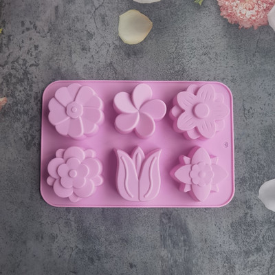 Silikonski kalupi Cvjetni kalup za sapun DIY ručno izrađeni kalup za sapun Ručno izrađeni čokoladni biskvit Dekoracija kolača za pečenje Kalup za rukotvorine