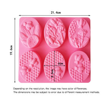 Καλούπι κεριών σιλικόνης με 6 κοιλότητες Οβάλ σχήματος καλούπια σε σχήμα μέλισσας DIY Σπιτικό 3D καλούπι πρωτοτυπίας χειροποίητο σαπούνι