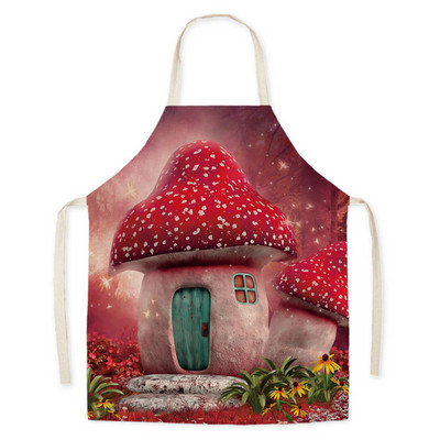 Fairy Tale Forest Mushroom House Ποδιά εκτύπωσης Σπίτι Κουζίνα Ποδιά Μαγειρικής Ποδιά για ενήλικες Παιδιά Ποδιά ψησίματος Ανθεκτική στους λεκέδες