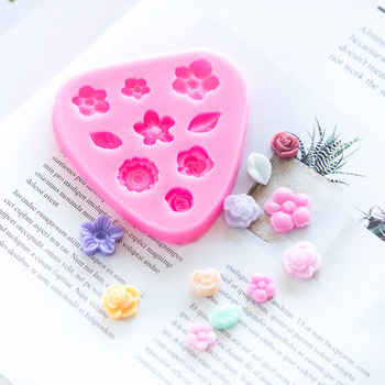 Нова силиконова форма за сапун Форма за печене на цветя Тава за домашно приготвена Направи си сам занаятчийска форма за сапун Декор инструменти Мухъл