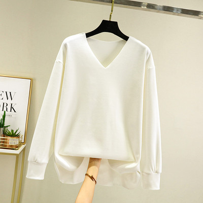 Καθημερινή γυναικεία μπλούζα με μυτερή λαιμόκοψη - πολλά χρώματα