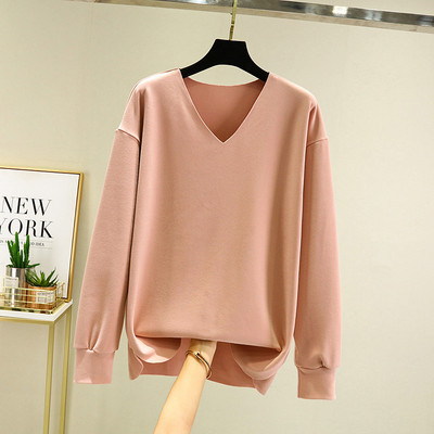 Καθημερινή γυναικεία μπλούζα με μυτερή λαιμόκοψη - πολλά χρώματα