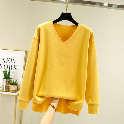 Καθημερινή γυναικεία μπλούζα με μυτερή λαιμόκοψη - πολλά χρώματα