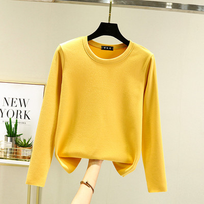 Ühevärviline pikkade varrukatega ja ovaalse kaelusega naiste pluus