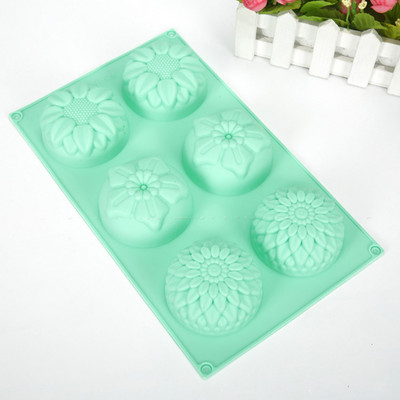Силиконова форма за сапун 6 дупки с форма на цвете Нетоксични форми за торта с фондан за ръчно изработени сапуни Направи си сам аксесоари за печене на сладкиши