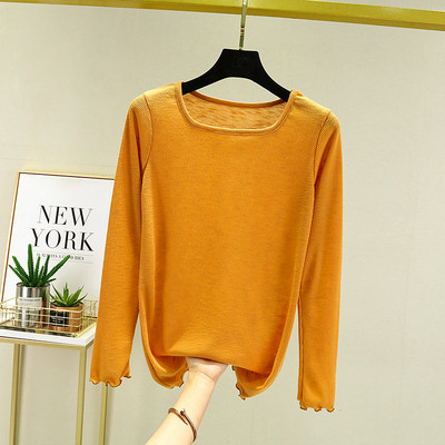 Bluză casual cu gât pătrat pentru femei