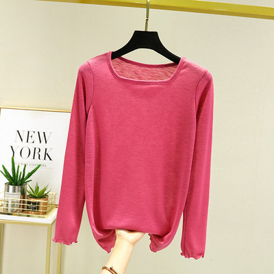 Bluză casual cu gât pătrat pentru femei