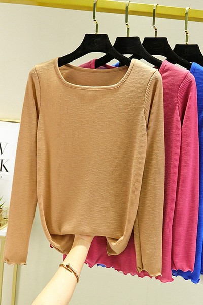 Bluză casual cu gât pătrat pentru femei