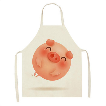 Παιδική λινή ποδιά Cartoon Suckling Pig Ποδιά κουζίνας Ανθεκτική ποδιά καθαρισμού Γυναικεία Αξεσουάρ Μαγειρικής Σπίτι Delantal