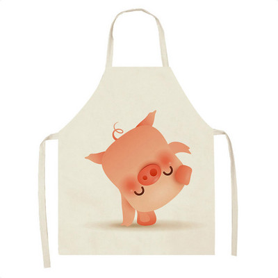 Παιδική λινή ποδιά Cartoon Suckling Pig Ποδιά κουζίνας Ανθεκτική ποδιά καθαρισμού Γυναικεία Αξεσουάρ Μαγειρικής Σπίτι Delantal