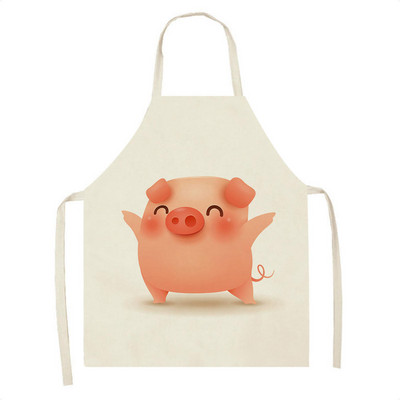 Παιδική λινή ποδιά Cartoon Suckling Pig Ποδιά κουζίνας Ανθεκτική ποδιά καθαρισμού Γυναικεία Αξεσουάρ Μαγειρικής Σπίτι Delantal